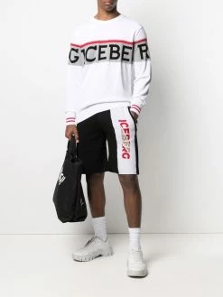 Iceberg short de sport à logo intarsia