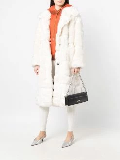 Iceberg manteau en fourrure artificielle à simple boutonnage