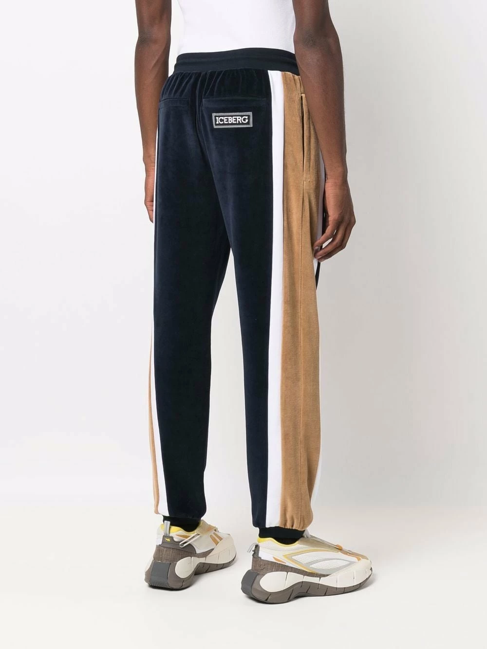Qualité Supérieure Iceberg Pantalon de jogging colour block en velours pantalons de survêtement homme 4 Iceberg pantalon de jogging colour block en velours