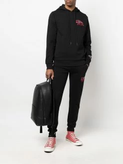 Iceberg tiger-embroidered rib-trimmed hoodie