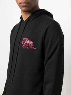 Iceberg tiger-embroidered rib-trimmed hoodie