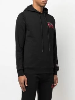 Iceberg tiger-embroidered rib-trimmed hoodie